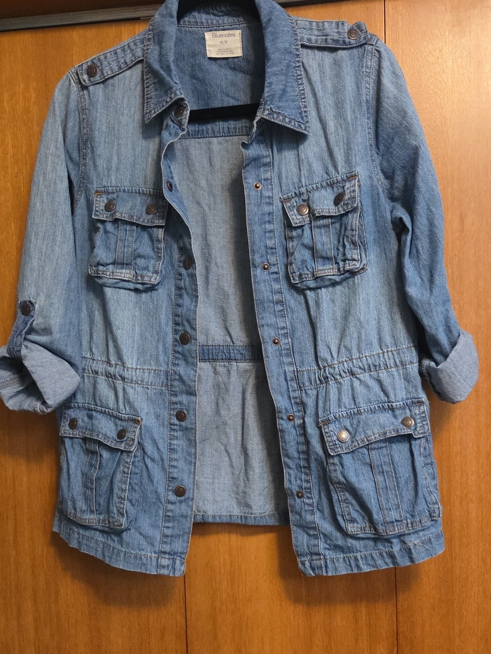 Bluenotes Light Blue Denim Button-Down Jacket Shirt